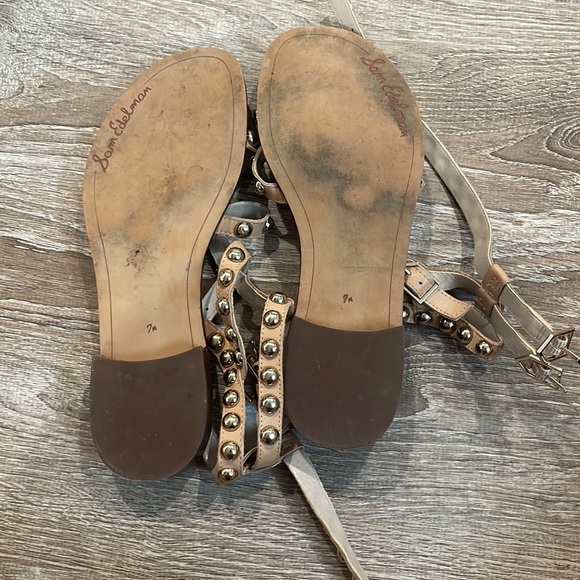 Pre-owned Eavan Womens Leather Embellished T-Strap Sandals - Picture 8 of 8